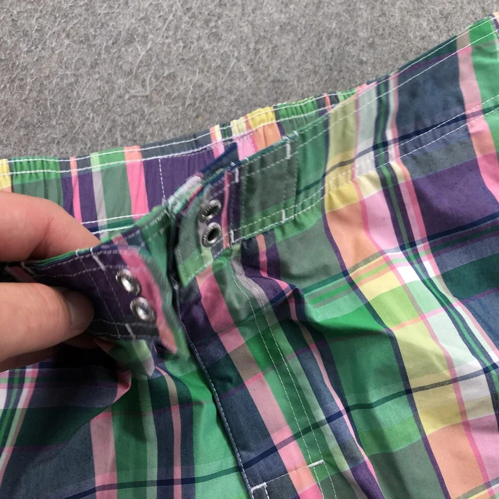Southern Tide Swim Shorts Mens Large Multicolor Plaid Mesh Lined Drawstring